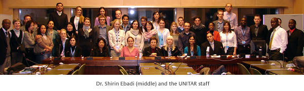 Dr. Shirin Ebadi and the UNITAR staff