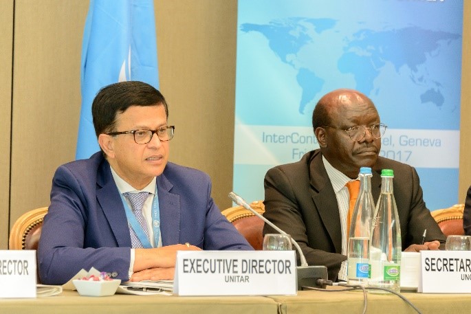 Mr. Nikhil Seth (left), Executive Director of UNITAR during his opening remarks