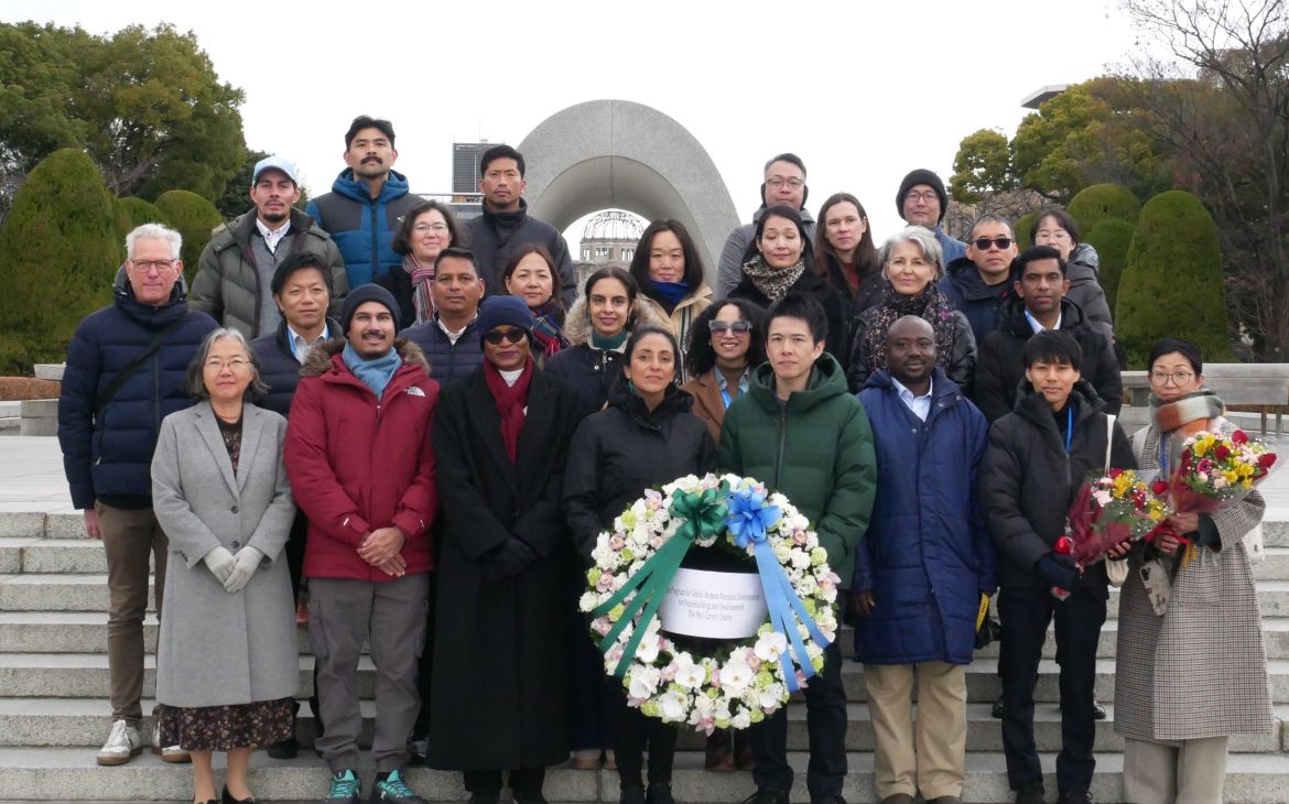 Group image at the Hiroshima Peace Memorial Park