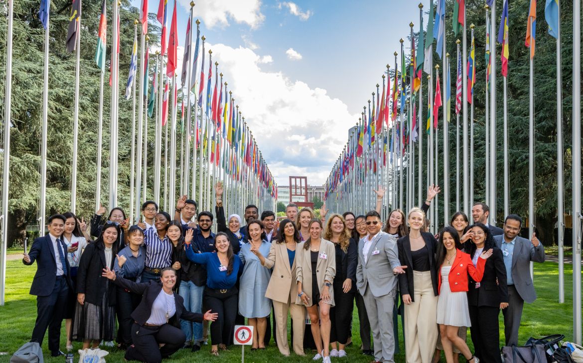 UNITAR Participants at Alley of the Flags (UNOG)