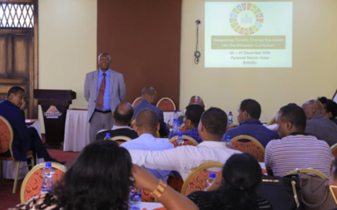 Integrating climate change education into the national curriculum guideline validation workshop, December 2019, in Bishoftu, Ethiopia.  