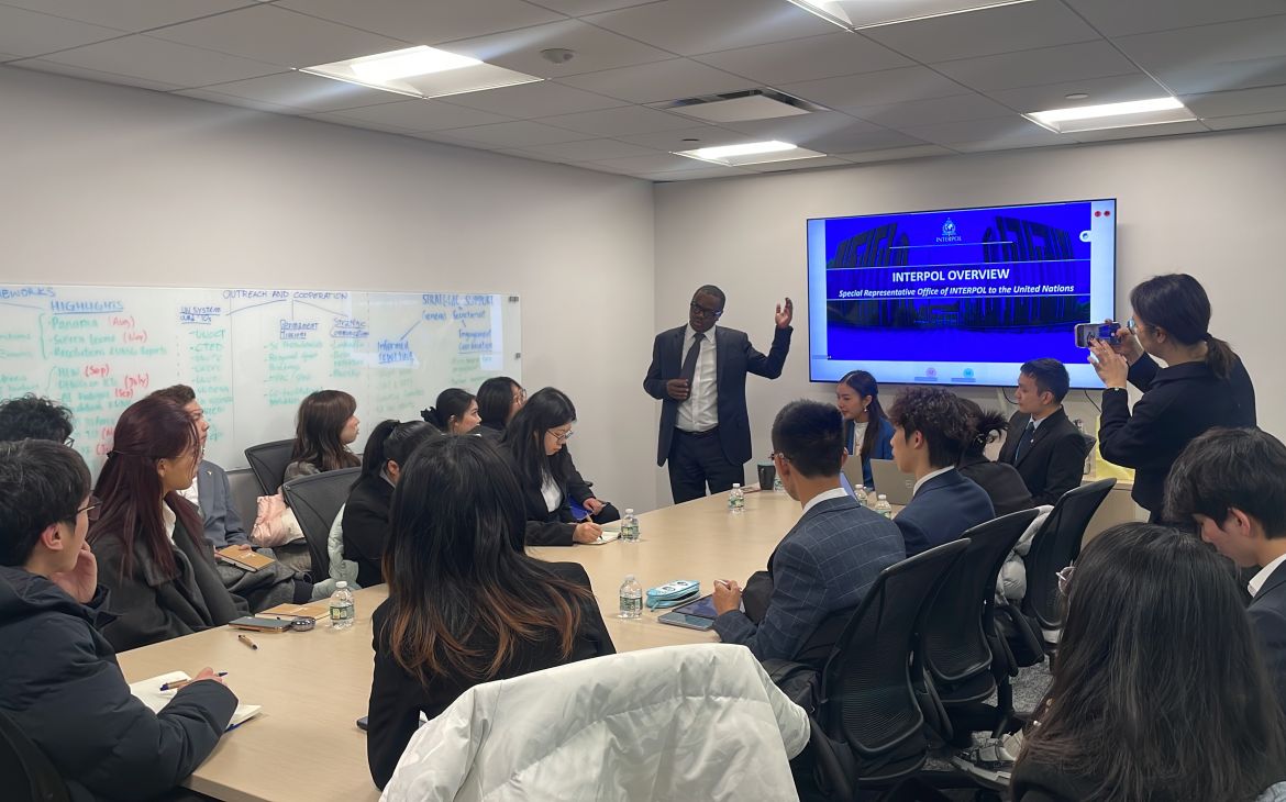 Students visit the Interpol office