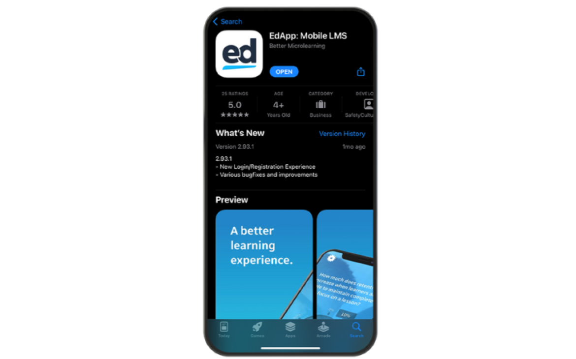 Go to Playstore or Appstore on your smartphone and download EdApp: Mobile LMS