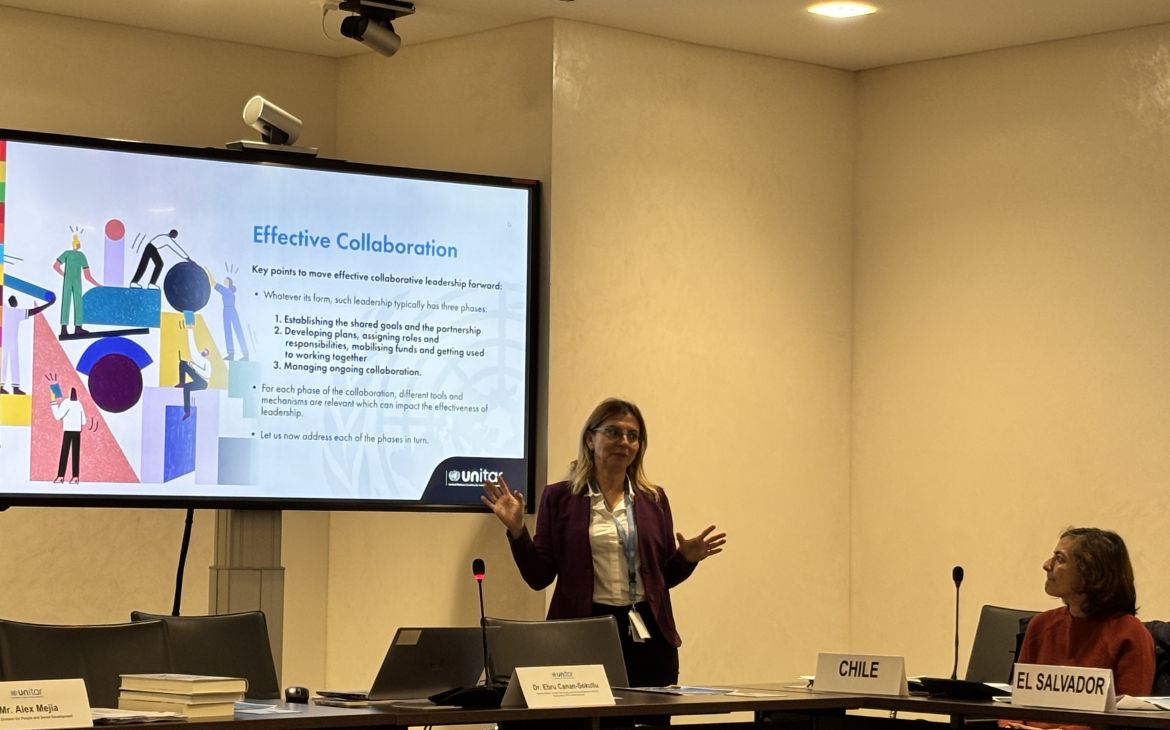 Ms Ebru Canan-Sokullu, Division for People and Social Development at UNITAR, session on Overcoming Barriers.