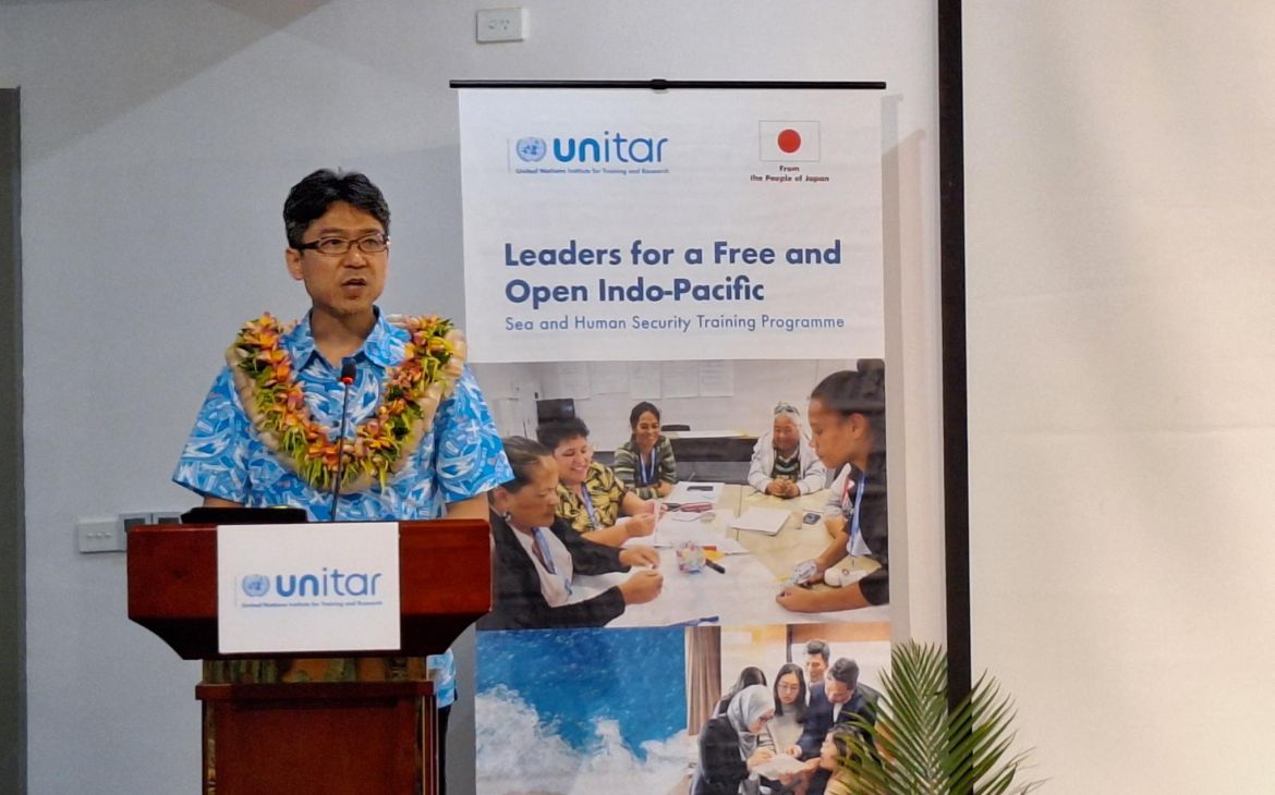  Mr. Isami Takada, Counsellor and Deputy Chief of Mission of the Embassy of Japan in Fiji, Tuvalu, and Nauru, congratulatory remarks at the UNITAR FOIP Fiji Workshop