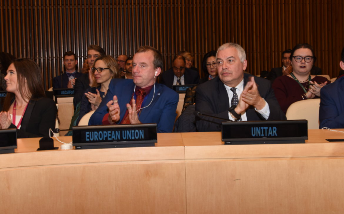 Attendents, including Head of UNITAR New York Office Mr. Marco Suazo, applauding after the screening of the documentary