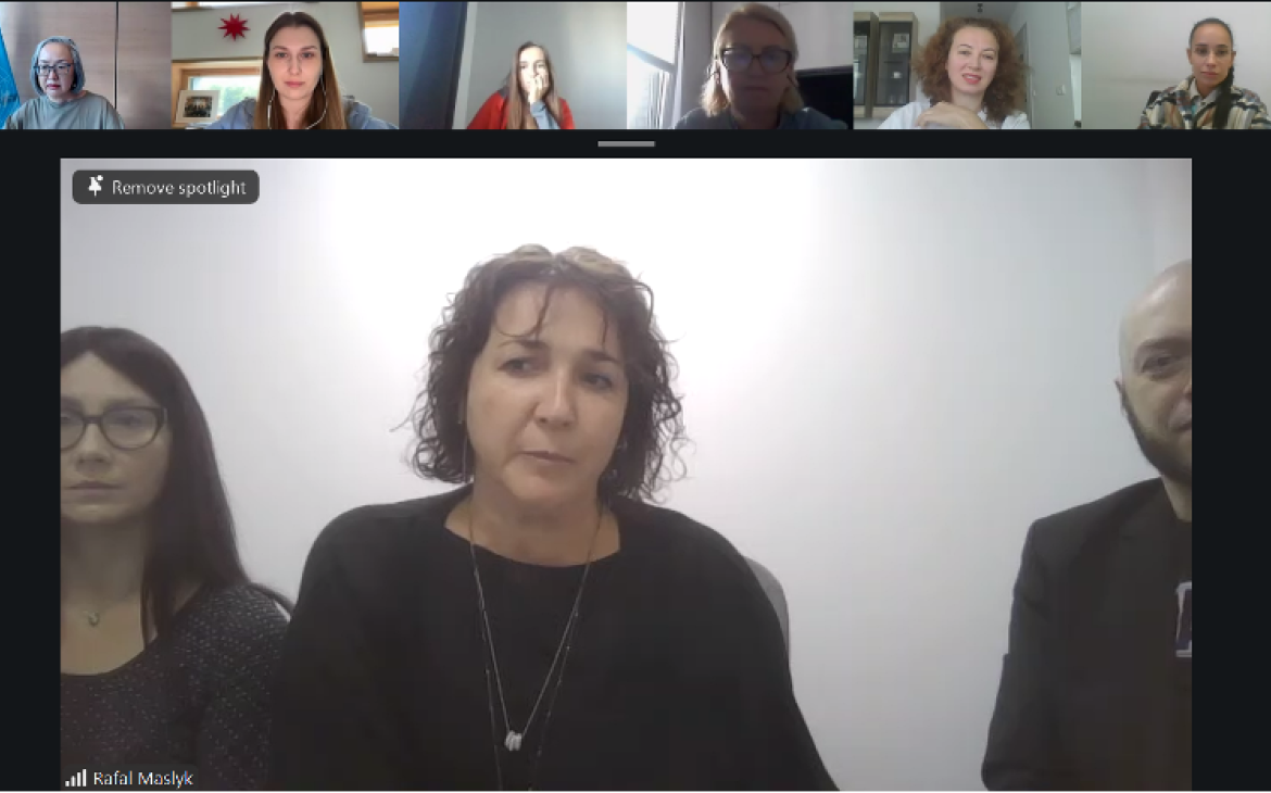 This is a screenshot of Eliza Lipińska, PJAIT, taken at the Opening Ceremony of the Digital upskilling and reskilling programme for Ukrainian women refugees and IDPs