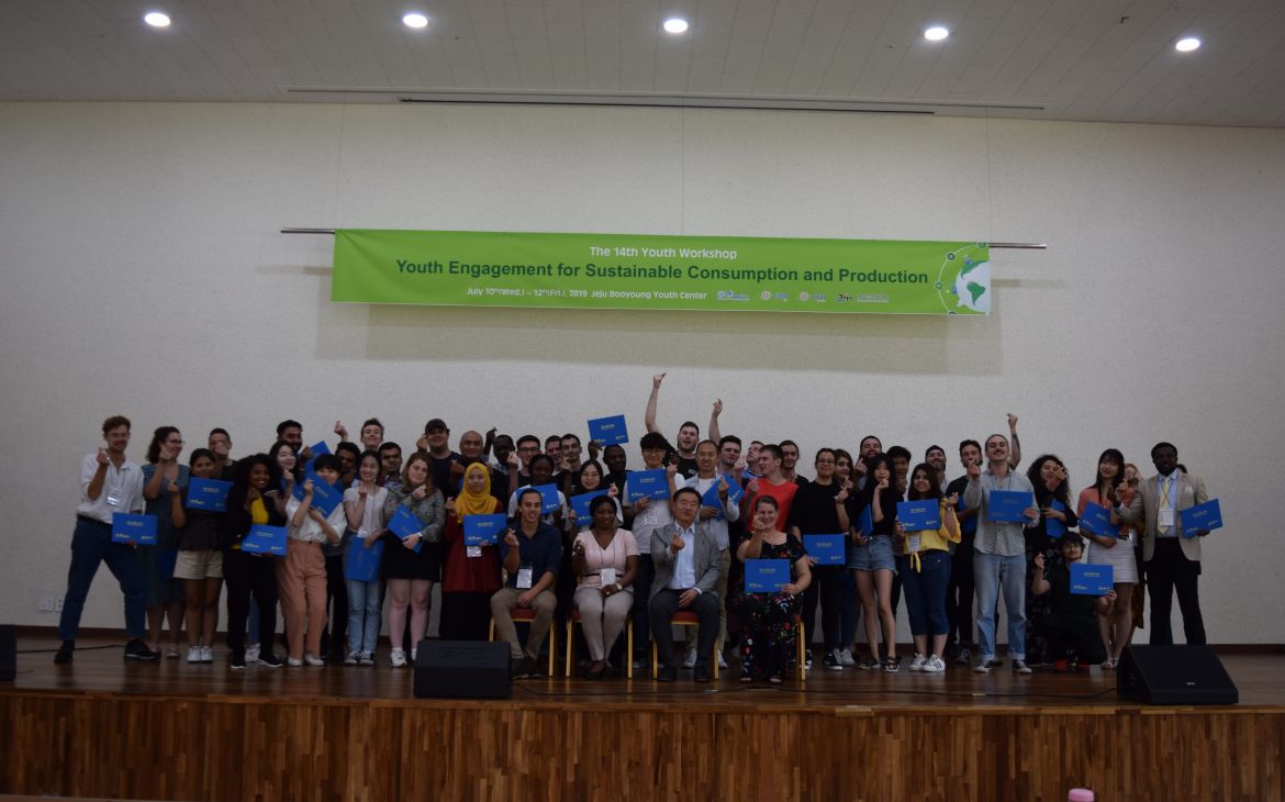Group photo at  the 14th Youth Workshop on Engagement for Sustainable Consumption and Production