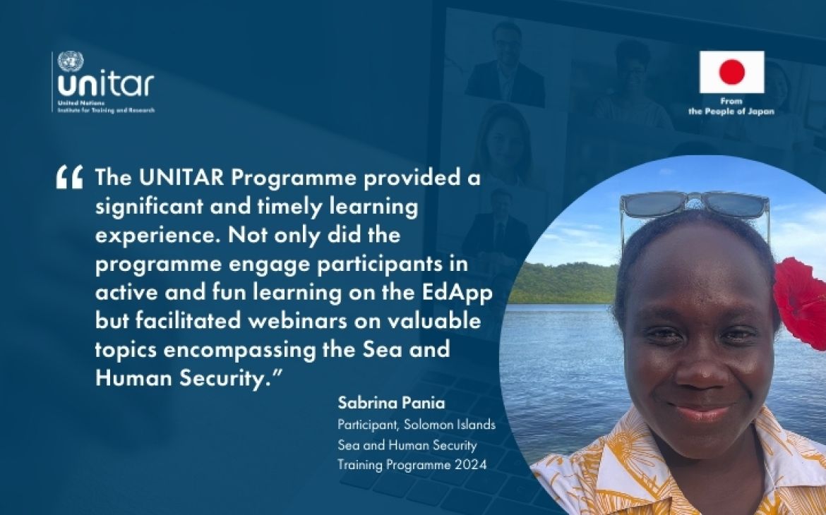 Quote from Sabrina Pania, participant of Sea and Human Security Training Programme 2024