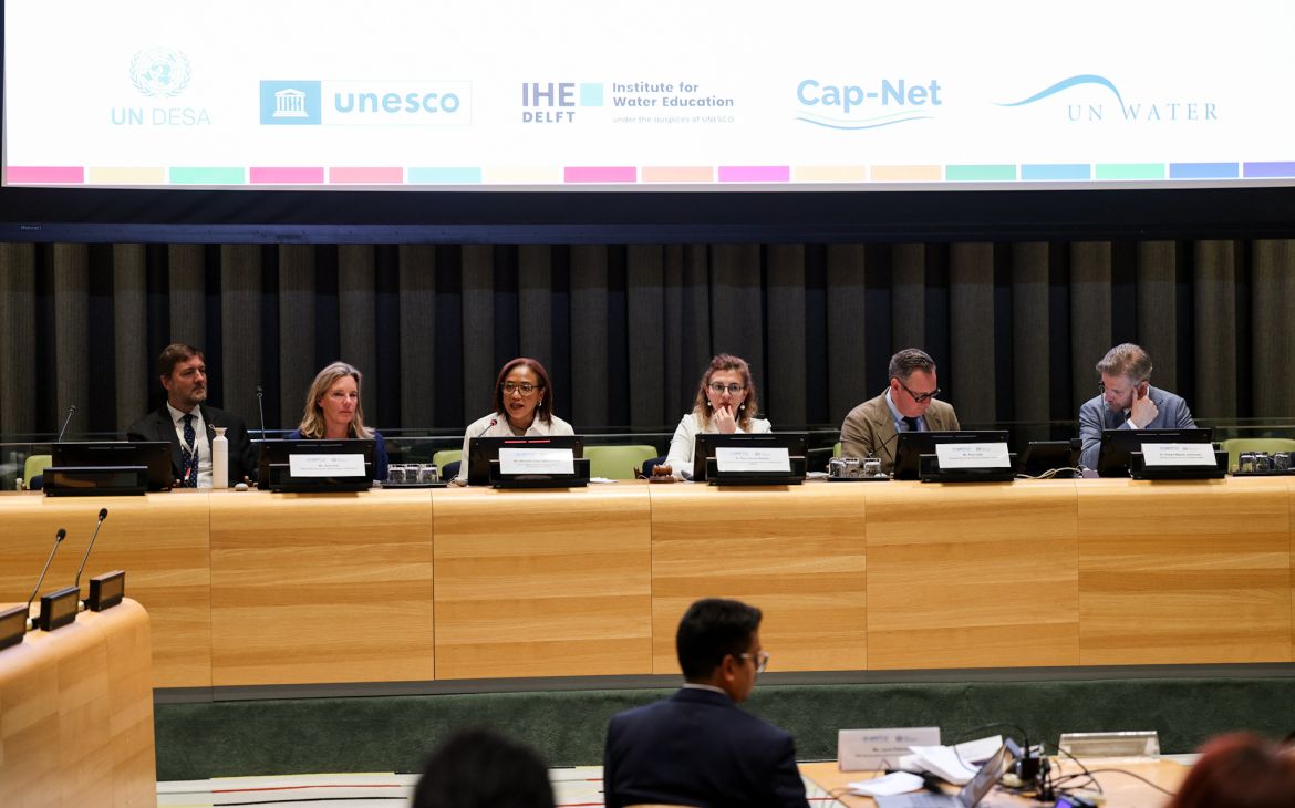 Michelle Gyles-McDonnough, UN Assistant Secretary-General and Executive Director of UNITAR, delivers opening remarks during the high-level segment, highlighting the role of capacity development in advancing SDG 6 and strengthening climate resilience.