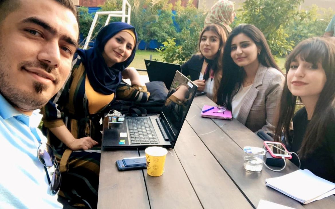 Networking and lean canvass peer-review session with local Coach, Baghdad, Iraq 