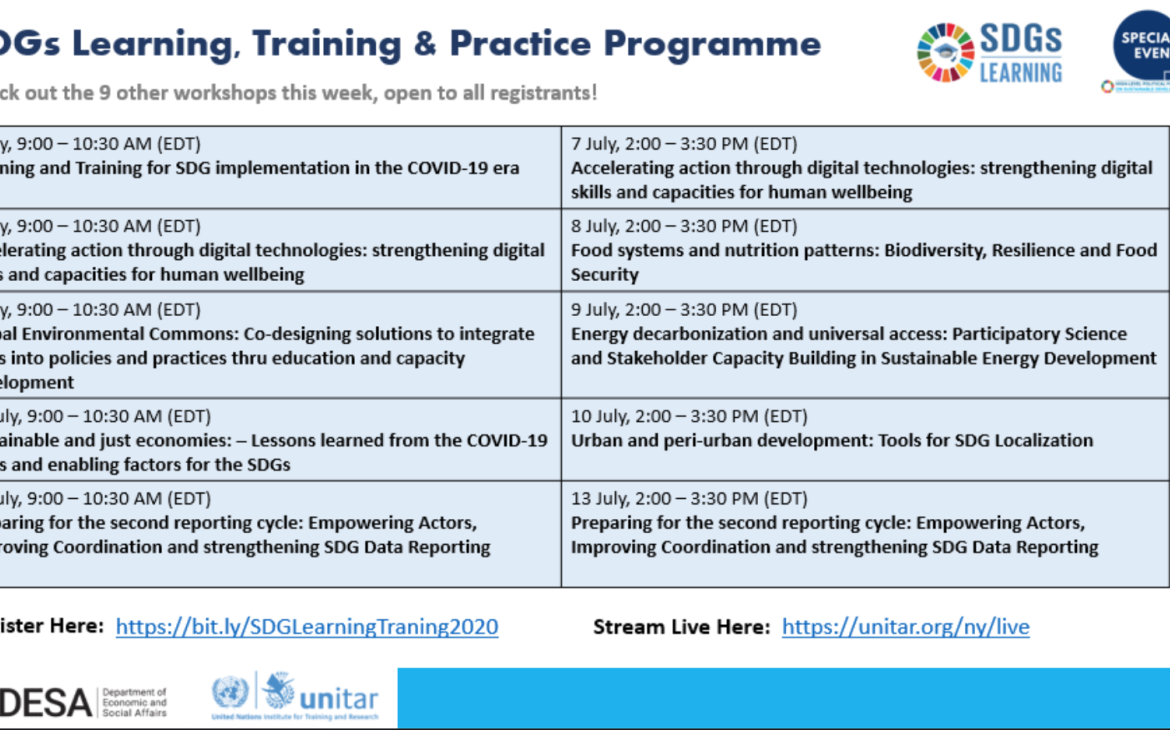 Full programme SDG Learning, Training and Practice Full programme SDG Learning, Training and Practice
