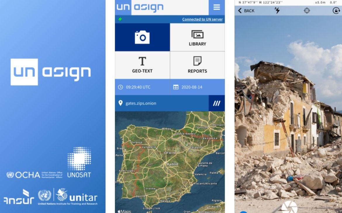 UN-ASIGN application interface for download on both respectively Apple and Android devices.