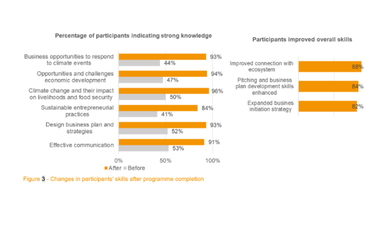 Figure 3 - Changes in participants' skills after programme completion