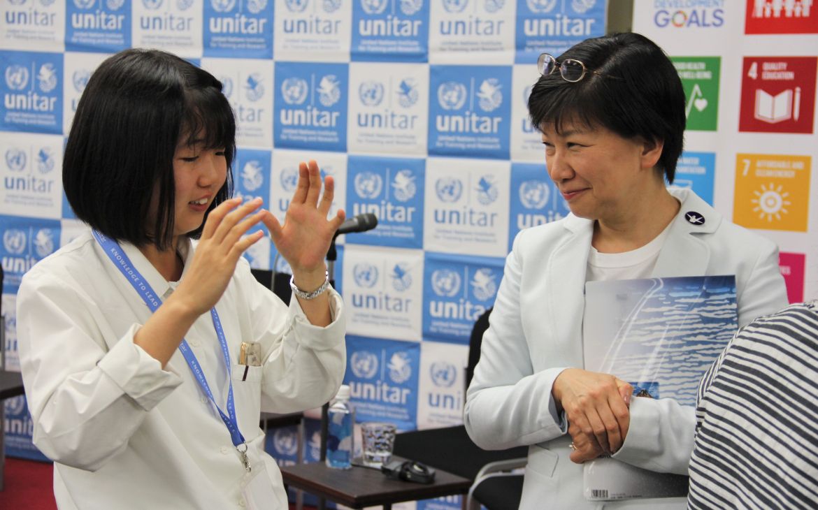 2019 UNITAR Youthe AMbassador with Ms Izumi Nakamitsu