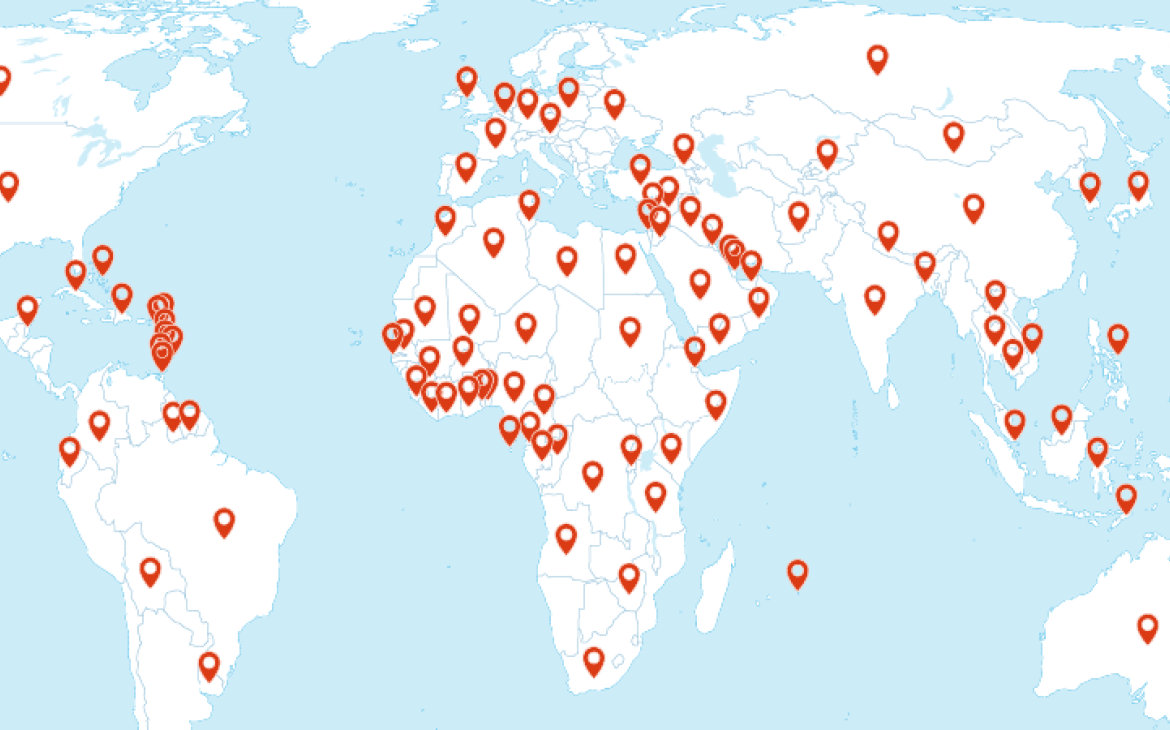 UNITAR project locations 2025