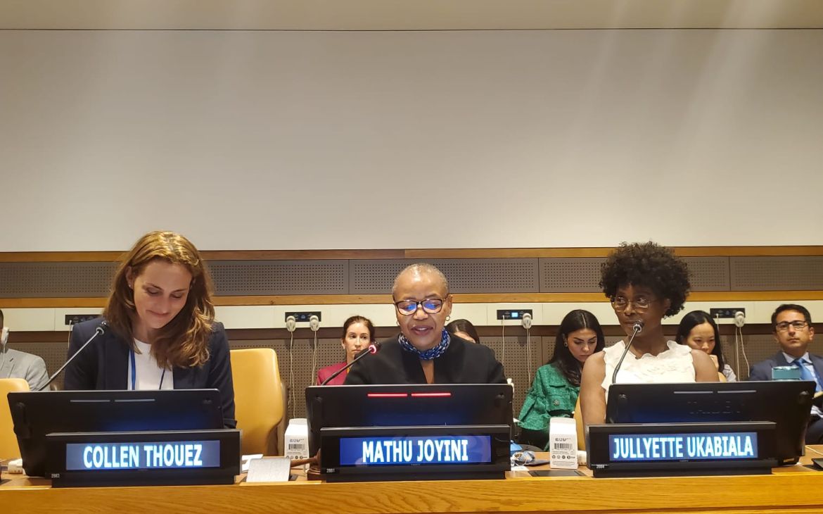 H.E. Amb. Mathu Joyini leads the discussion for the 4th Committee with Ms. Jullyette Ukabiala