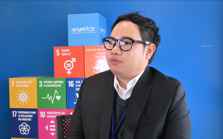 Aiyarat Kosakul doing interview with UNITAR.