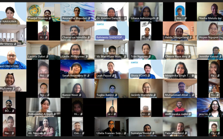 Screenshot of participants for the UNITAR Women’s Leadership in Disaster Risk Reduction 2025 Programme