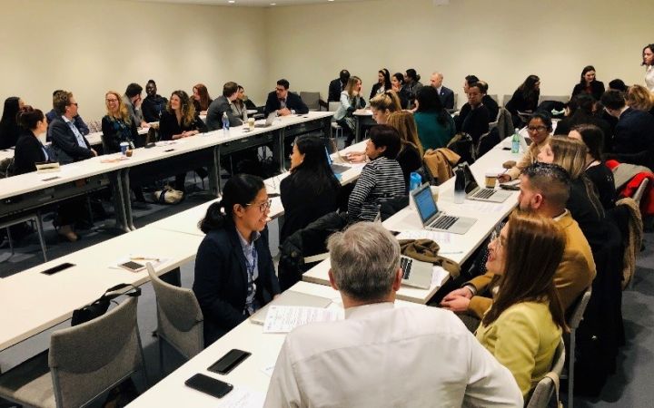 Participants actively engaging with one another UNITAR Begins Columbia Law School Series on Leadership & Self-Awareness