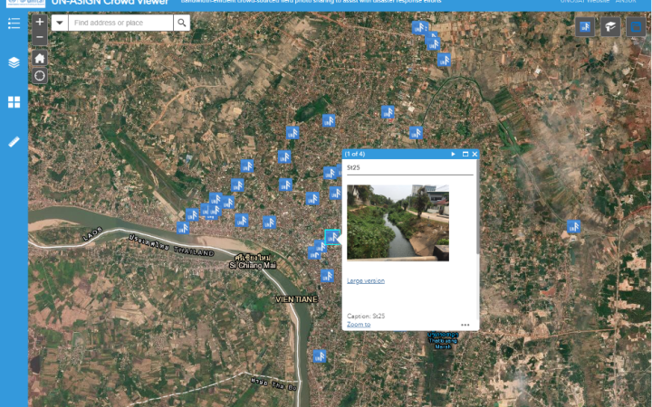 Live web map snapshot illustrating geotagged ground photos uploads (UNOSAT).