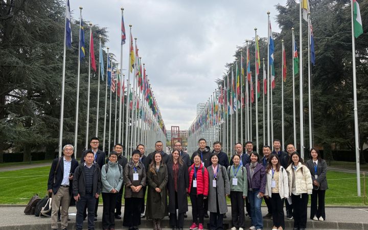 Photo of the CIFAL Shanghai group in front of the Palais des Nations