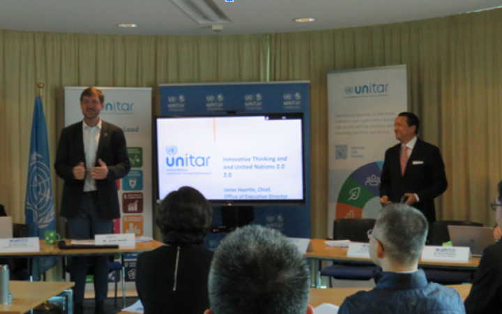 Mr. Jonas Haertle, Chief, Executive Director’s Office at UNITAR addresses the gathering