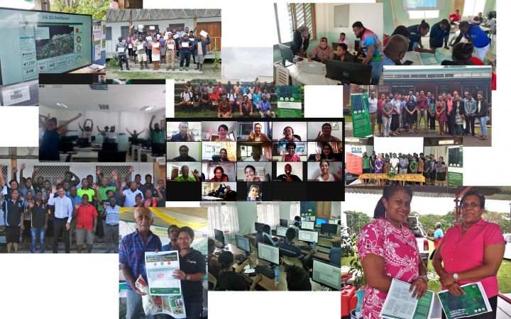Collage of photos of different CS activities led by UNOSAT