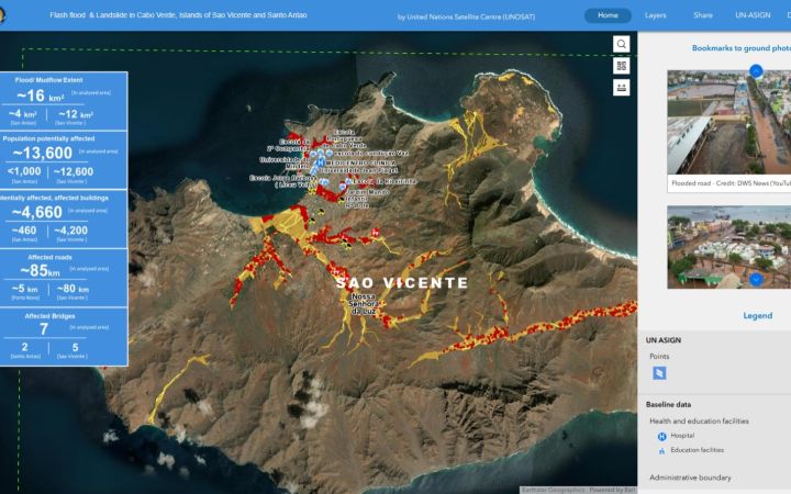 Figure 1 UNOSAT Live Web map Flash flood & Landslide in Cabo Verde –August 2025 
