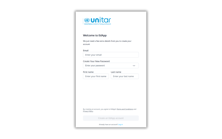 Create an account (register) or log in to your existing account
