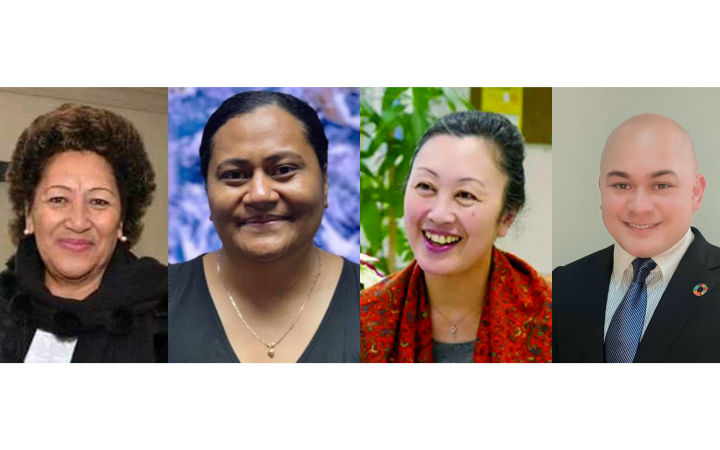 左から、Maualaivao Namulauulu Tautala MAUALAさん、Vasiti SOKOさん、湯井 恵美子さん、Richard CRICHTON博士。