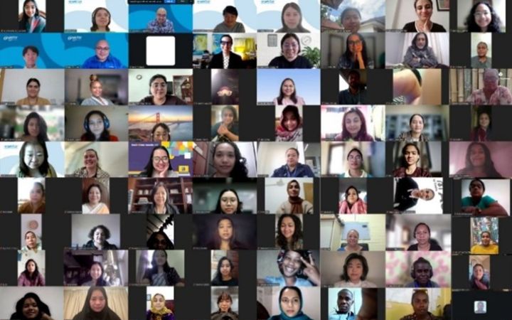 Screenshot of participants of the 2025 UNITAR Women’s Leadership in Disaster Risk Reduction Programme