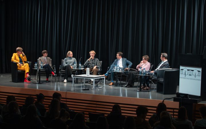 The panel discussion at the No Borders for Climate Action event.