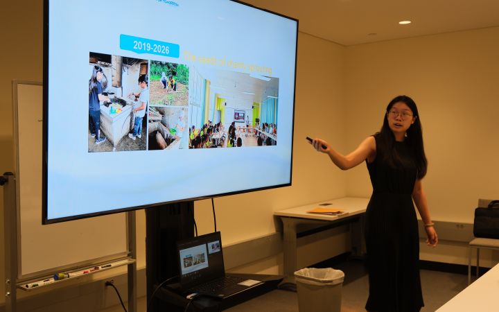 Photo of student presenting