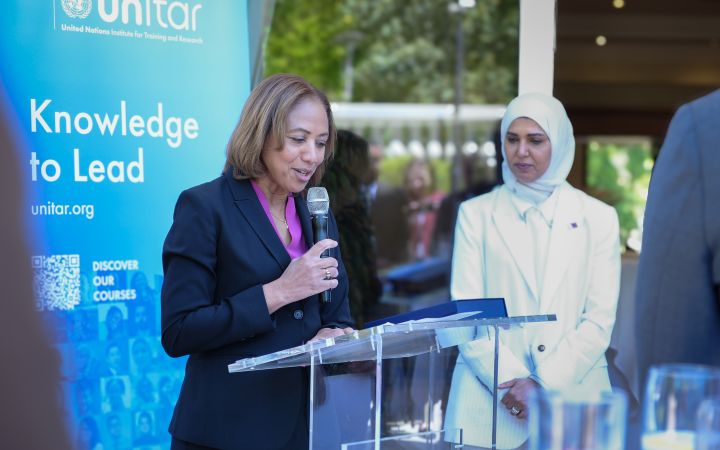Ms. Michelle Gyles-McDonnough, UNITAR Executive Director with her remarks at the event