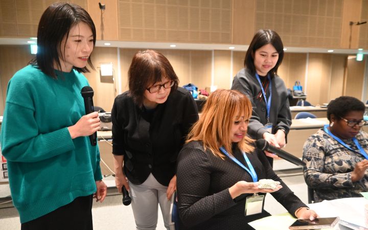 Photo of a clay session during the UNITAR training workshop in Awaji Island in collaboration with Pasona Group Inc.
