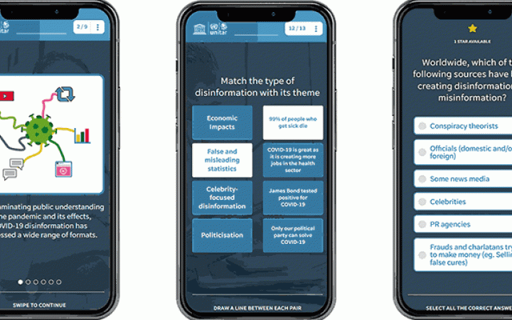 “Combating the Disinfodemic” mobile e-learning course launched by UNESCO and UNITAR