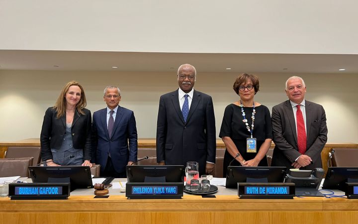 High-level officials standing for a group photo during the opening segment