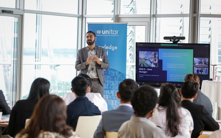 UNITAR  AI-Driven Sustainable Solutions to Overcome Global Challenges Workshop Expert Presenting