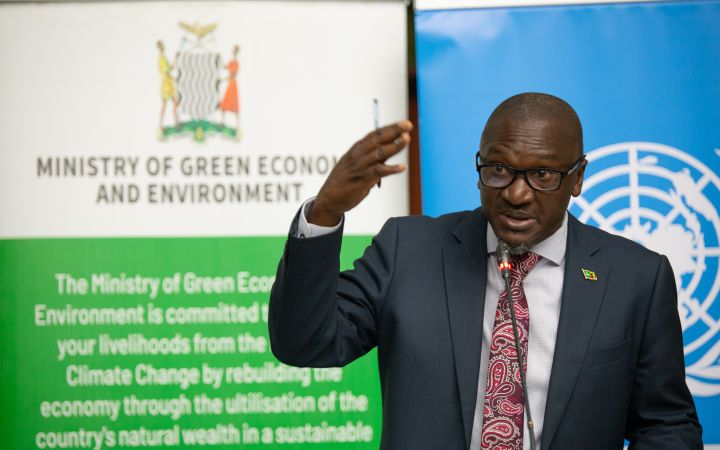 Minister of Green Economy and Environment, at the launch event of the FACE-NDC Project. Photo: Lorenzo Franchi / UN CC:Learn