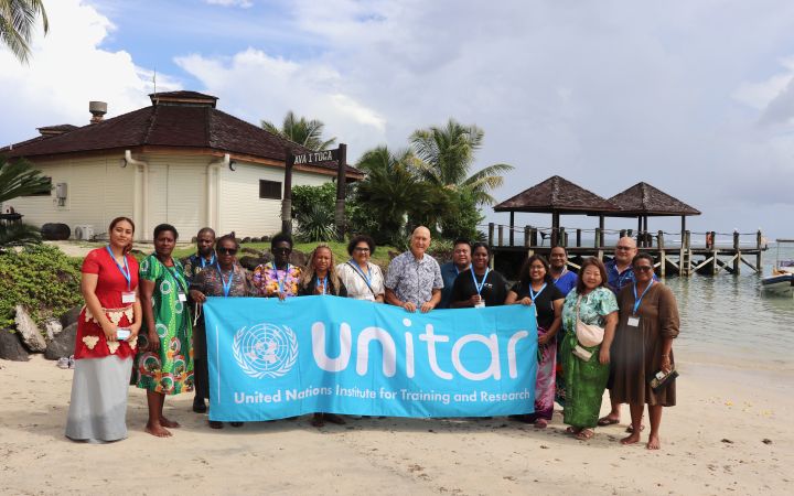 Group Photo: UNITAR Women's Leadership in Tsunami-based Disaster Risk Reduction Training Programme for World Tsunami Awareness Day in-person workshop in Apia Group Photo: UNITAR Women's Leadership in Tsunami-based Disaster Risk Reduction Training Programme for World Tsunami Awareness Day in-person workshop in Apia