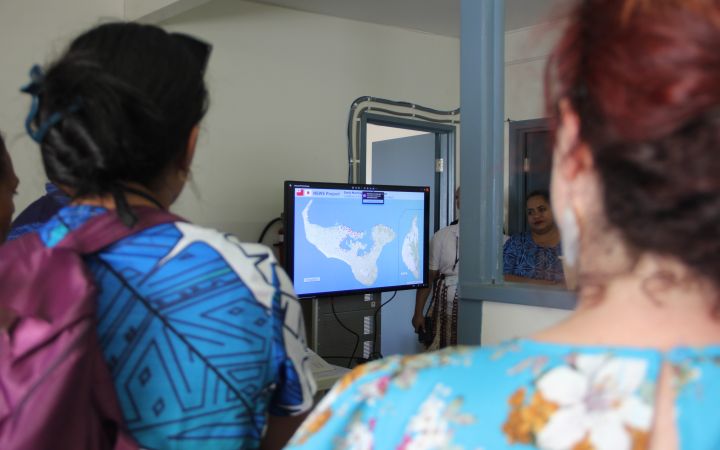 Participants from Disaster Risk Reduction Training Programme doing a study visit on early warning system.