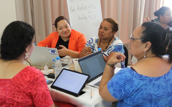 Participants doing a group working in Women’s Leadership in Tsunami-based Disaster Risk Reduction Training Programme.