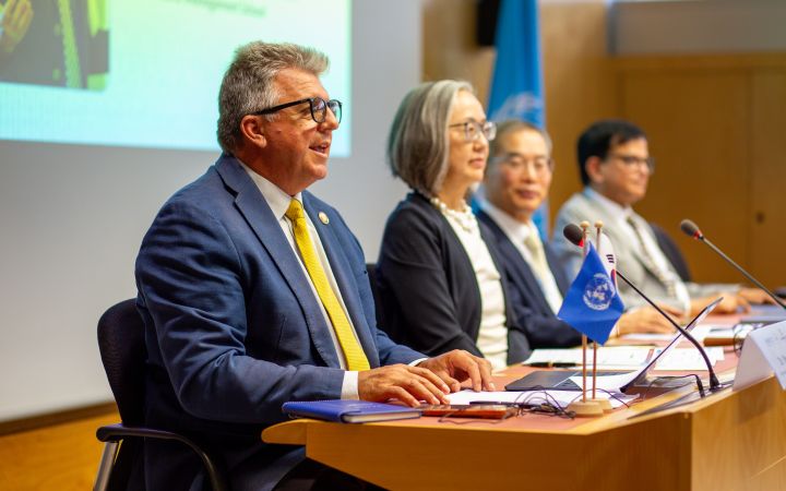 Speakers during the opening ceremony.