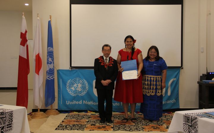 Graduation ceremony of the UNITAR DRR training program.