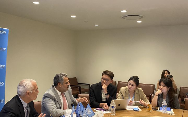 H.E. Ambassador Omar Said Al Kathiri, Permanent Representative of Oman to the UN speaking at the UN Ambassadors' Panel