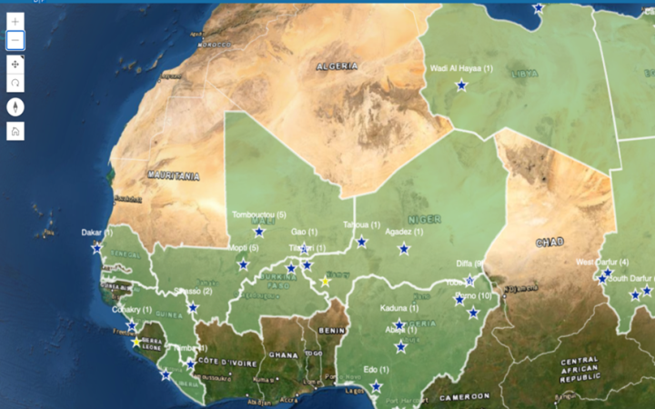 The UNDP-UNOSAT ‘Geolocalized Maps and Satellite Imagery Analysis’ web-mapping interface