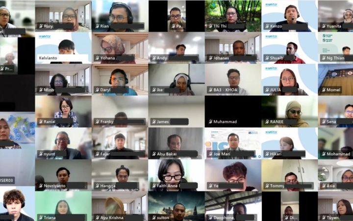 Screenshot image of the participants' faces for the UNITAR Green Economic Acceleration: A Japan–ASEAN Strategic Programme for Sustainable Green Finance