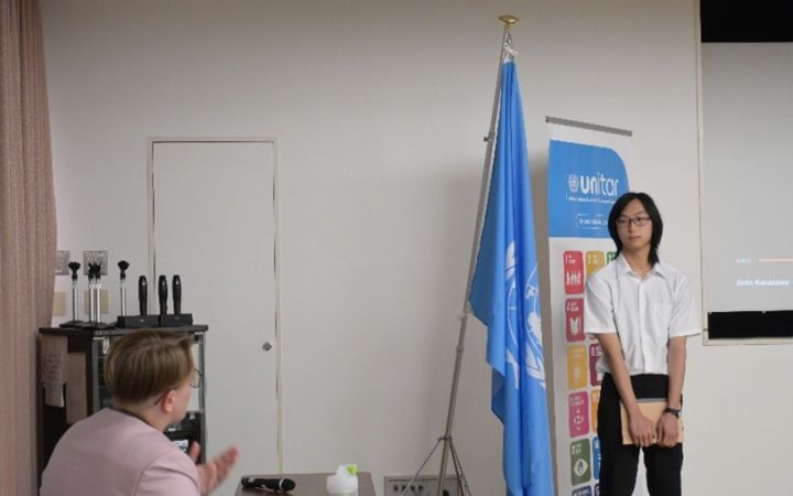 UNITAR Digital Storytelling Participant conducting a presentation