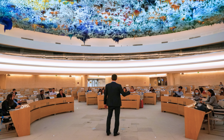 UNITAR students visiting the Palais des Nations
